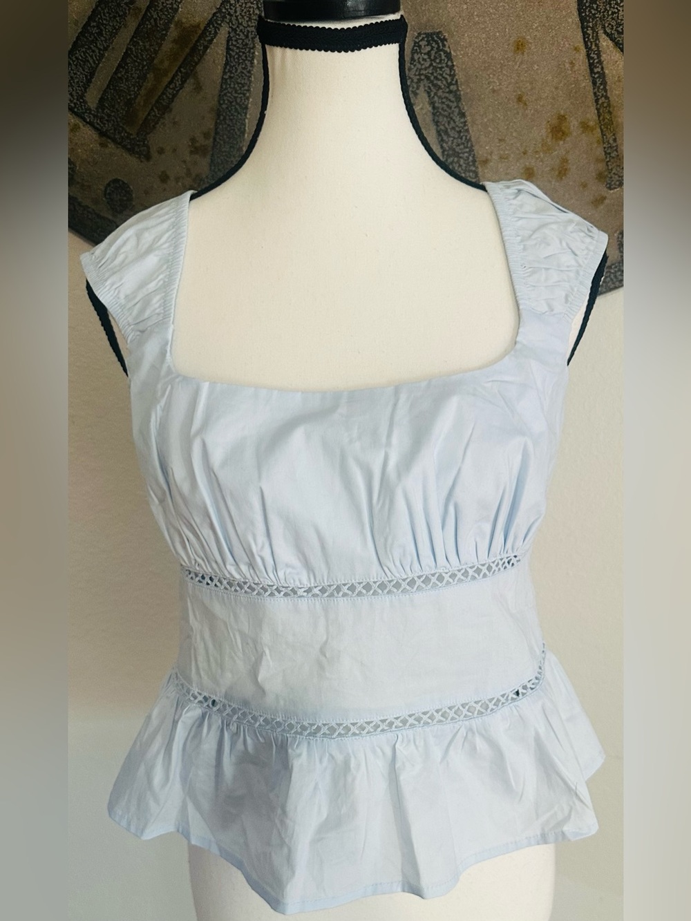 Light Blue Peplum Top